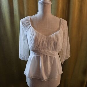 Chic White Sheer Teen Blouse